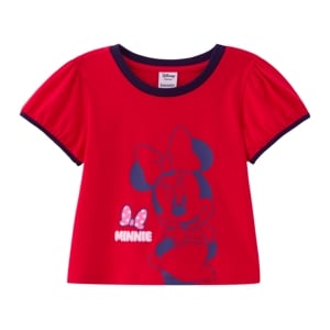 เบสิโค x ดิสนีย์ เสื้อยืดพิมพ์ลายมินนี่ เมาส์ สำหรับเด็กผู้หญิง รุ่น BMTN2507TG02 สีแดง_thumbnail