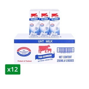 Thai Denmark UHT Milk Plain 250ml. Pack 12