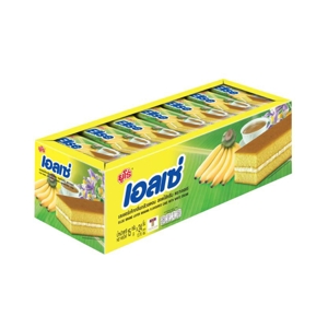 ELLSE Banana Flavored Layer Cake with Cream Filling 15 g. 24 pcs.