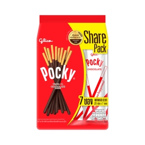 GLICO Pocky Biscuit Stick Coated with Chocolate Flavored Cream 20 g. Pack 7