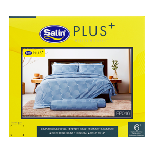 SATIN Plus 6 ft. Bedsheet Set Model. PP046 x 5 units Grey Color
