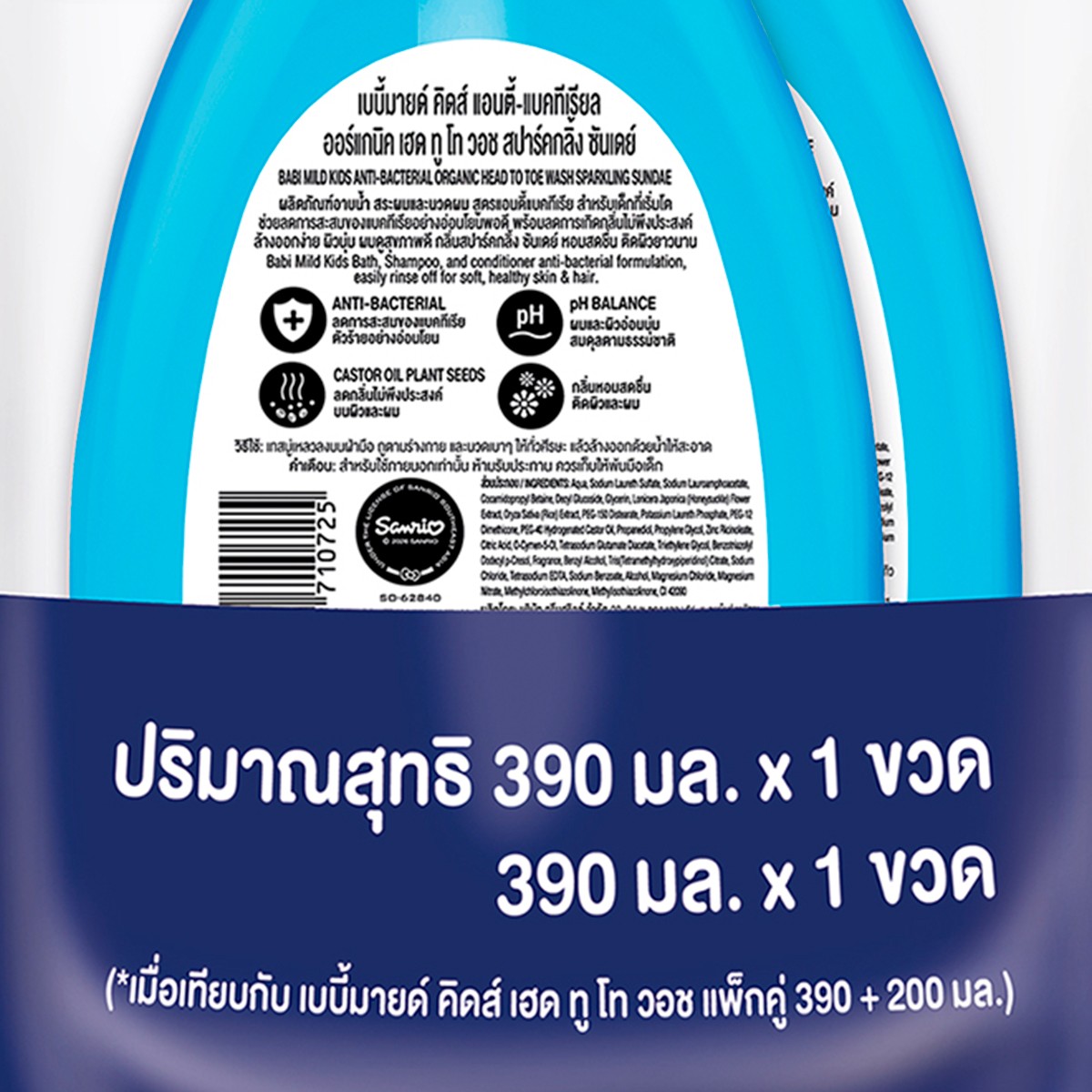 เบบี้มายด์ คิดส์ สบู่เหลวอาบและสระ กลิ่นสปาร์คกิ้ง ซันเดย์ 390 มล._3