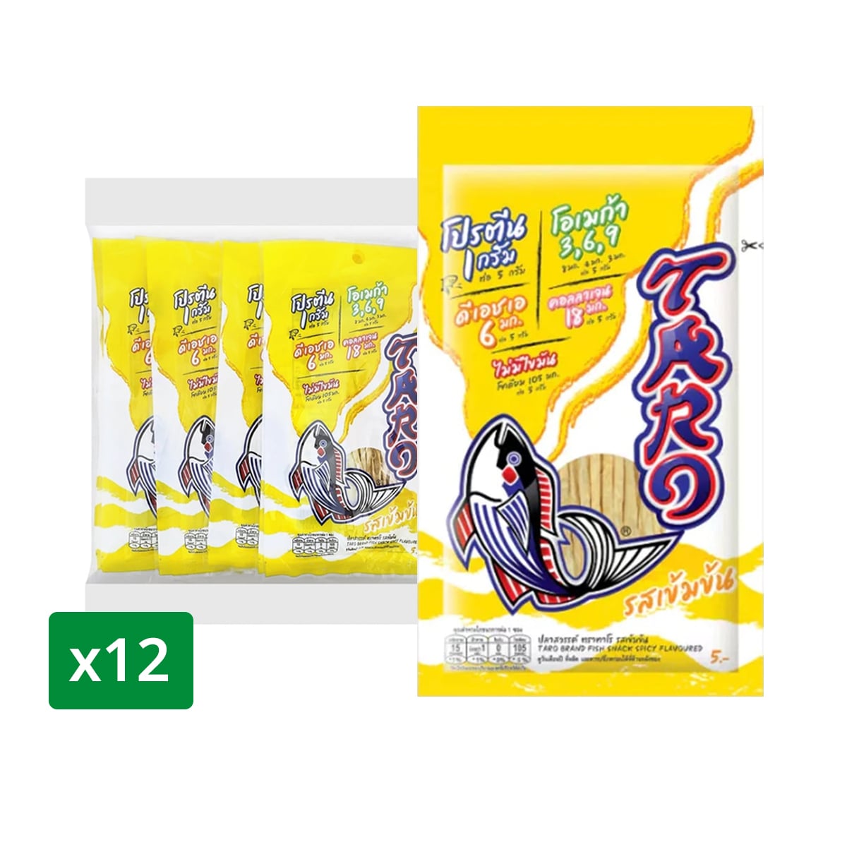 TARO Fish Snack Spicy Flavor 5 g. x 12 units