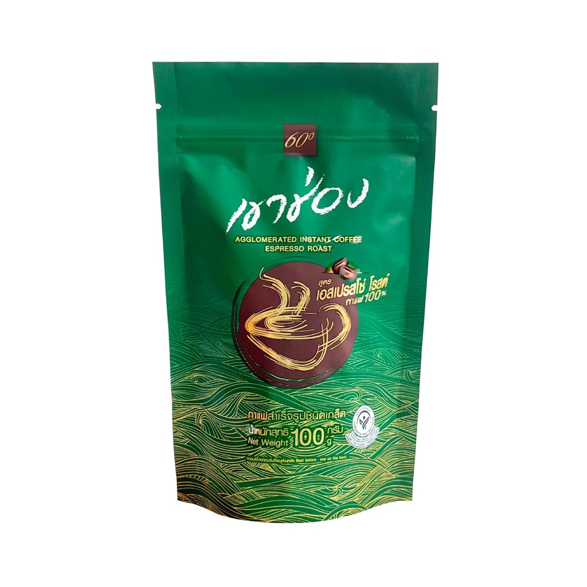 เขาช่อง กาแฟสำเร็จรูปผสมชนิดเกล็ด สูตรเอสเปรสโซ่ โรสต์ 100 ก.