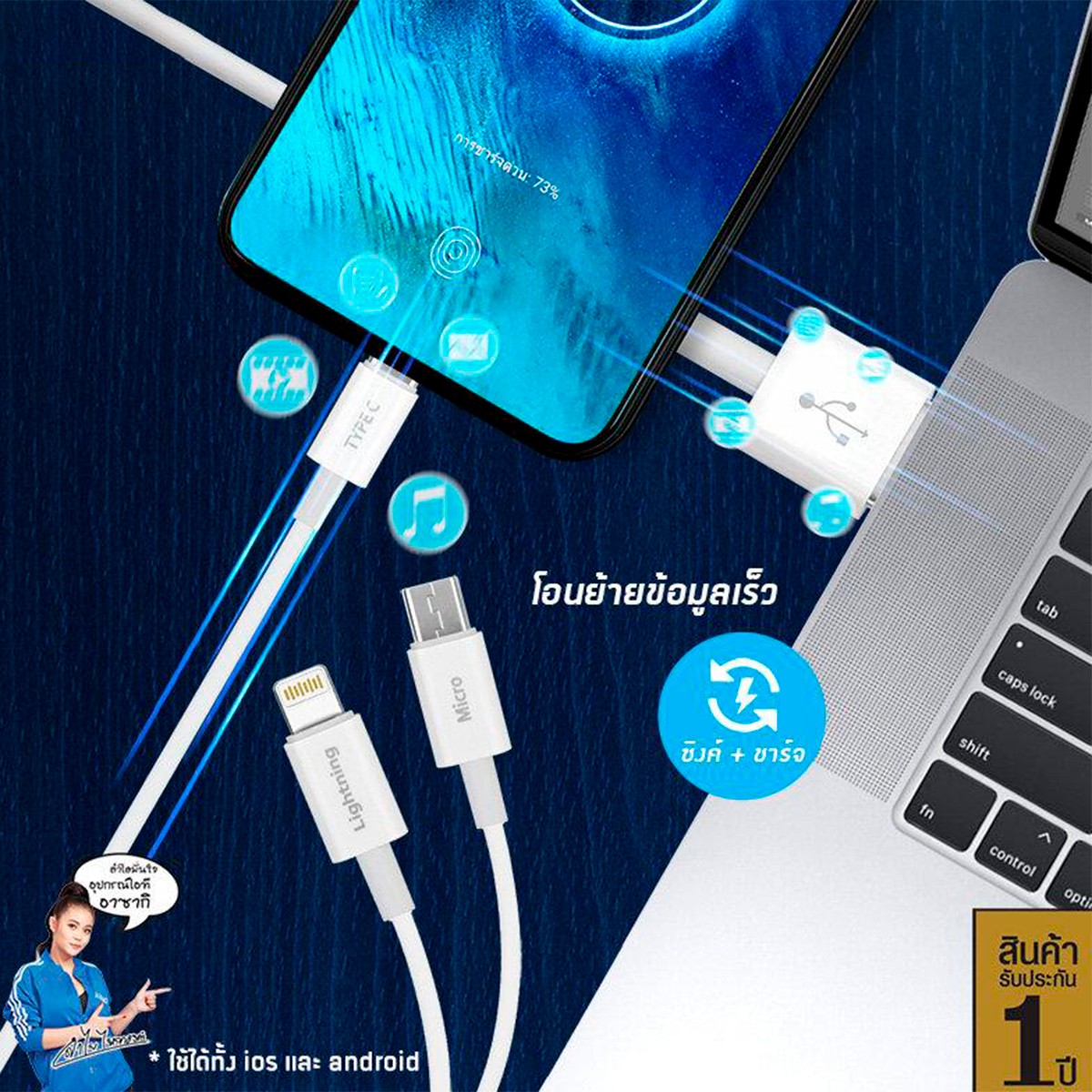 อาซากิ ชุดชาร์จไฟอเนกประสงค์ 5in1 รุ่น  A-K2766_3