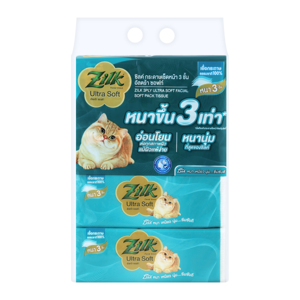 Zilk Ultra Soft 3ply Facial Tissue 130sheets Pack 4