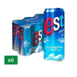 Est Cola Flavored Drink Can 325ml. Pack 6