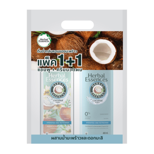 เฮอร์บัล เอสเซนส์ ไฮเดรท แอนด์ รีเฟรช คอนดิชันเนอร์ & แชมพู ฟอร์ ดีไฮเดรท/คอร์ส แฮร์ 400 มล. แพ็ค 1+1_thumbnail