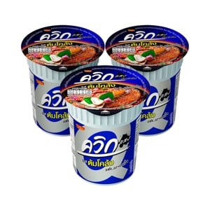 Wai Wai Quick Instant Noodles Cup Tom Klong 60g. Pack 3