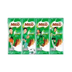MILO Activ-Go UHT Milk Chocolate Malt Flavor 165 ml. Pack 4