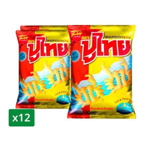 ปูไทย ขนมทอดกรอบ รสพริกไทยดำ 12 ก. แพ็ค 12