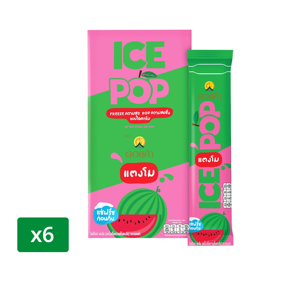 ดอยคำ ไอซ์ป๊อป แตงโม 85 มล. แพ็ค 6