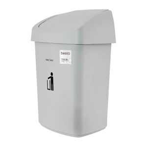 เบสิโค ถังขยะฝาสวิง รุ่น HH-207P ขนาด 25 ล. สีเทา_thumbnail_1