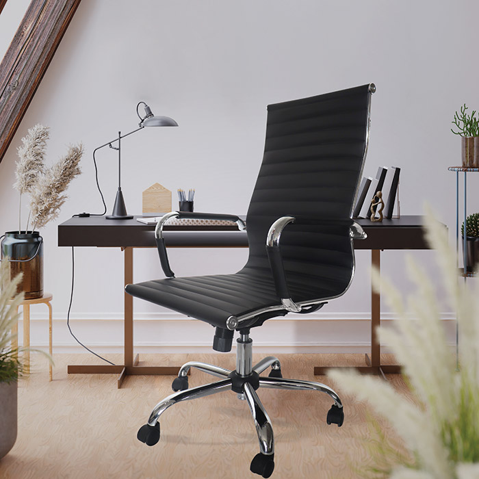 เบสิโค เก้าอี้สำนักงานพนักพิงสูง รุ่น B108 สีดำ_4