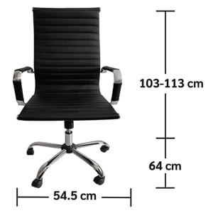 เบสิโค เก้าอี้สำนักงานพนักพิงสูง รุ่น B108 สีดำ_thumbnail_1