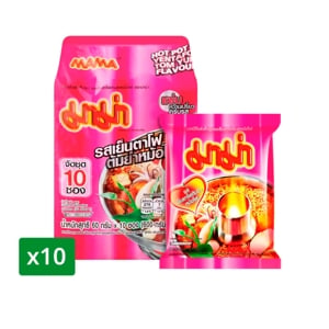 Mama Instant Noodles Yentafo Tom Yum Mohfai Flavour 60g. Pack 10