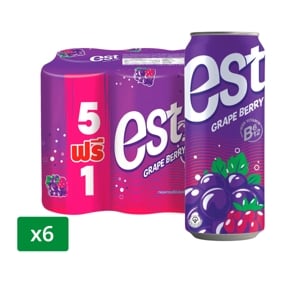 Est Grape Mixed Raspberry Flavored Drink Plus Vitamin B 325ml. Pack 6