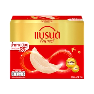 แบรนด์ เครื่องดื่มรังนกแท้สำเร็จรูป สูตรน้ำตาลน้อย 42 มล. แพ็ค 12_thumbnail_1