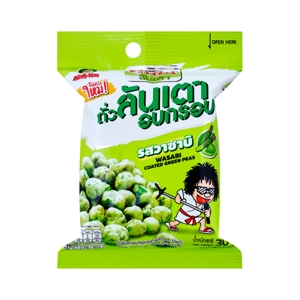โก๋แก่ ถั่วลันเตาอบกรอบ รสวาซาบิ 30 ก.