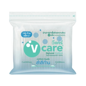 V-CARE 100% Pure Cotton Buds 100 pcs. Pack 2