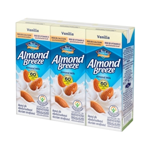 Blue Diamond Almond Breeze Vanilla Flavor Almond Milk 180ml. Pack 3