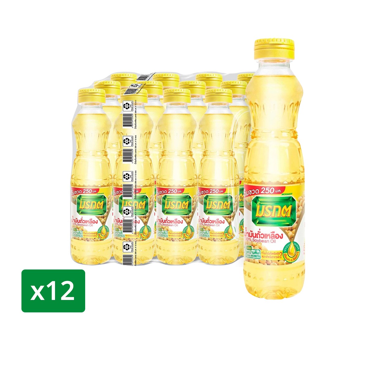 มรกต น้ำมันถั่วเหลือง 250 มล. แพ็ค 12