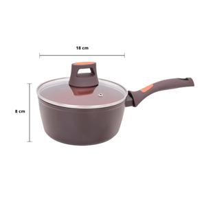 เบสิโค หม้ออะลูมิเนียมเคลือบเซรามิกพร้อมฝาแก้ว รุ่น THE POMEGRANATE COOKWARE SERIES ขนาด 18 ซม. สี BRICK-RED_thumbnail_5