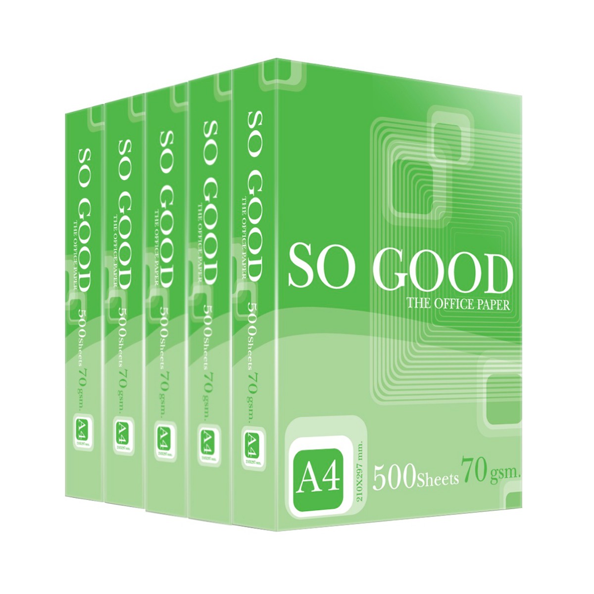 โซกูด กระดาษถ่ายเอกสาร A4 70 แกรม 500 แผ่น แพ็ค 5 รีม