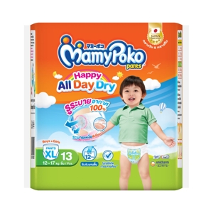 Mamy Poko Happy Day and Night Baby Diaper Pants Size XL 13pcs.