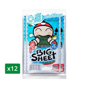 Taokaenoi Fried Seaweed Big Sheet Seafood 3.2g. Pack 12