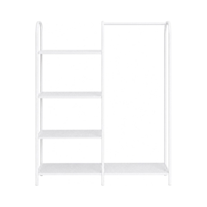 KURIN Coth Rack With 4 Tier Shelf Twin Plus 97 x 30 x 138 cm. Color White