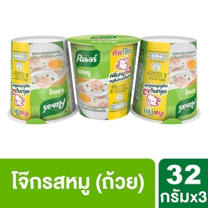 คนอร์ คัพโจ๊ก โจ๊กข้าวหอมมะลิกึ่งสำเร็จรูป รสหมู 32 ก. แพ็ค 3_thumbnail_4