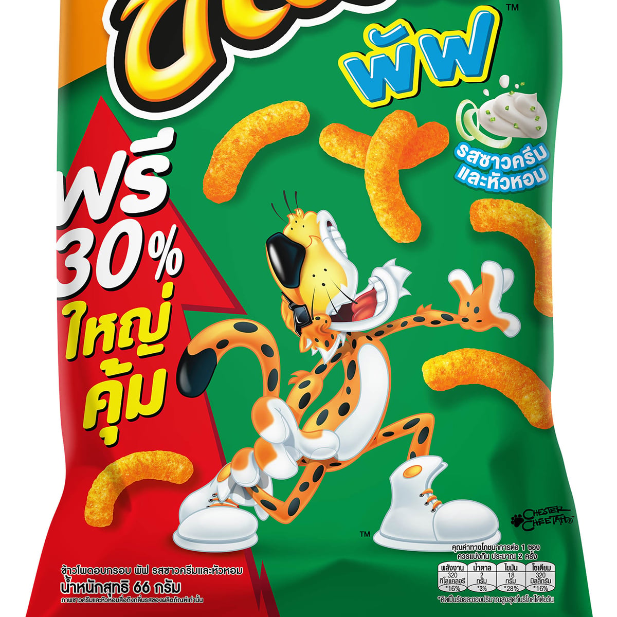 ชีโตส พัฟ ขนมข้าวโพดอบกรอบ รสซาวครีมและหัวหอม 66 ก._1