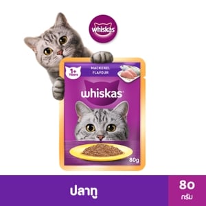 Whiskas Cat Adult Mackerel Cat Food Wet Pouch 80g.