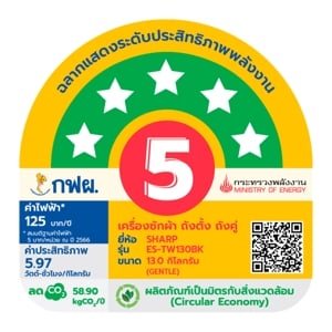 ชาร์ป เครื่องซักผ้าฝาบน 2 ถัง รุ่น ES-TW130BK ขนาด 13 กก._thumbnail_6