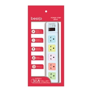 BESICO Plug 1 Switch 5 Outlet 3 m.