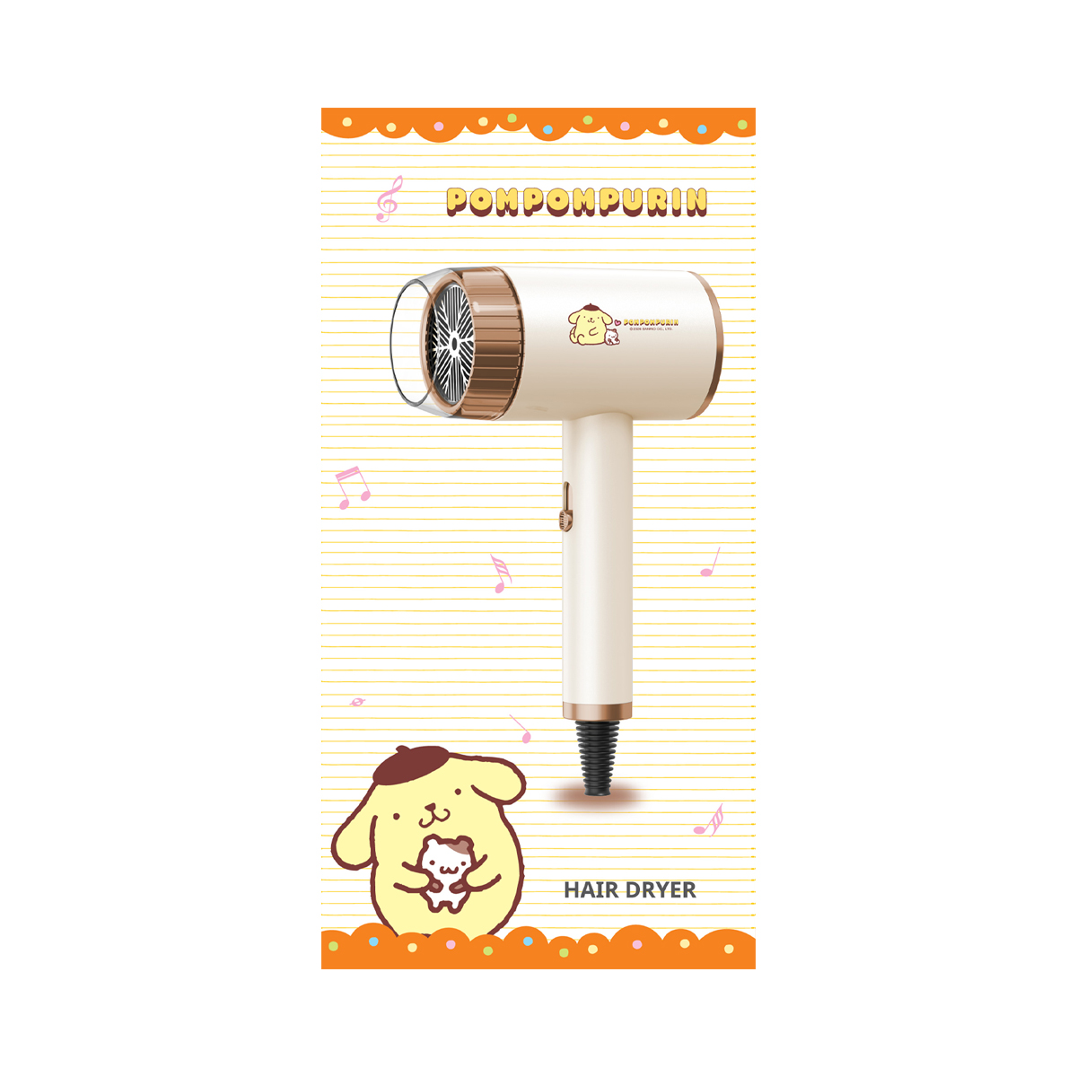 คาชิวา x ปอมปอมปุริน ไดร์เป่าผม รุ่น HR-1203 สีครีม_1