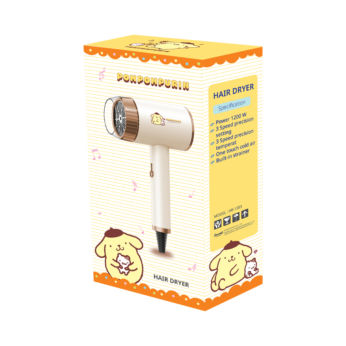 คาชิวา x ปอมปอมปุริน ไดร์เป่าผม รุ่น HR-1203 สีครีม_2