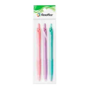 เฟล็กซ์ ออฟฟิศ ปากกาลูกลื่น 0.5 มม. รุ่น Glubby FO-GELB046 สีน้ำเงิน แพ็ค 3