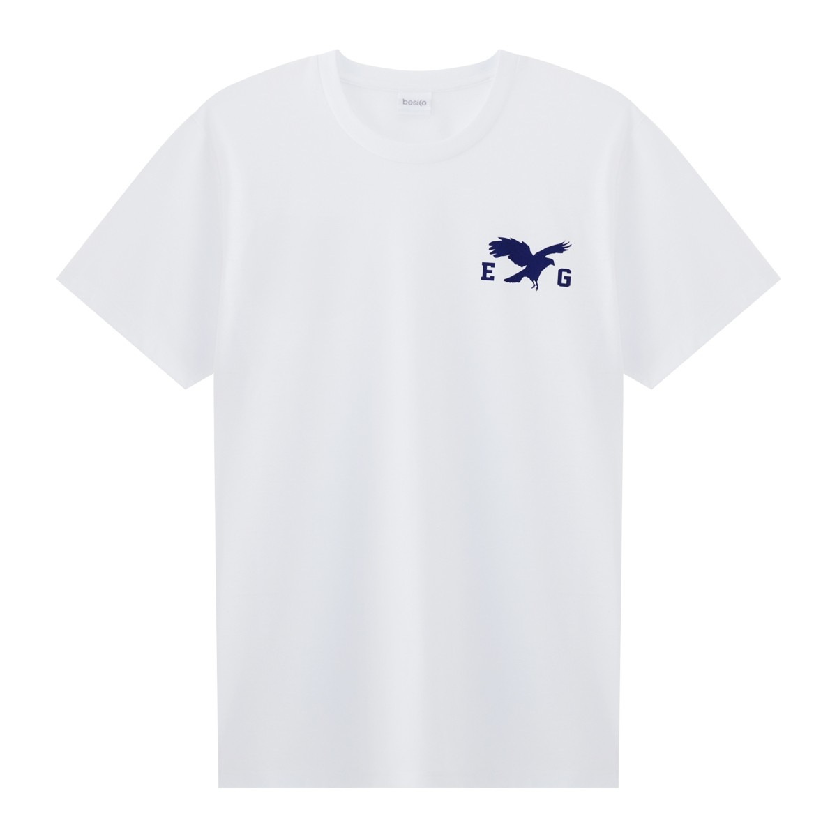 เบสิโค เสื้อยืด ปักลาย EAGLE สำหรับผู้ชาย รุ่น BCHS24Q2YM102 สีขาว