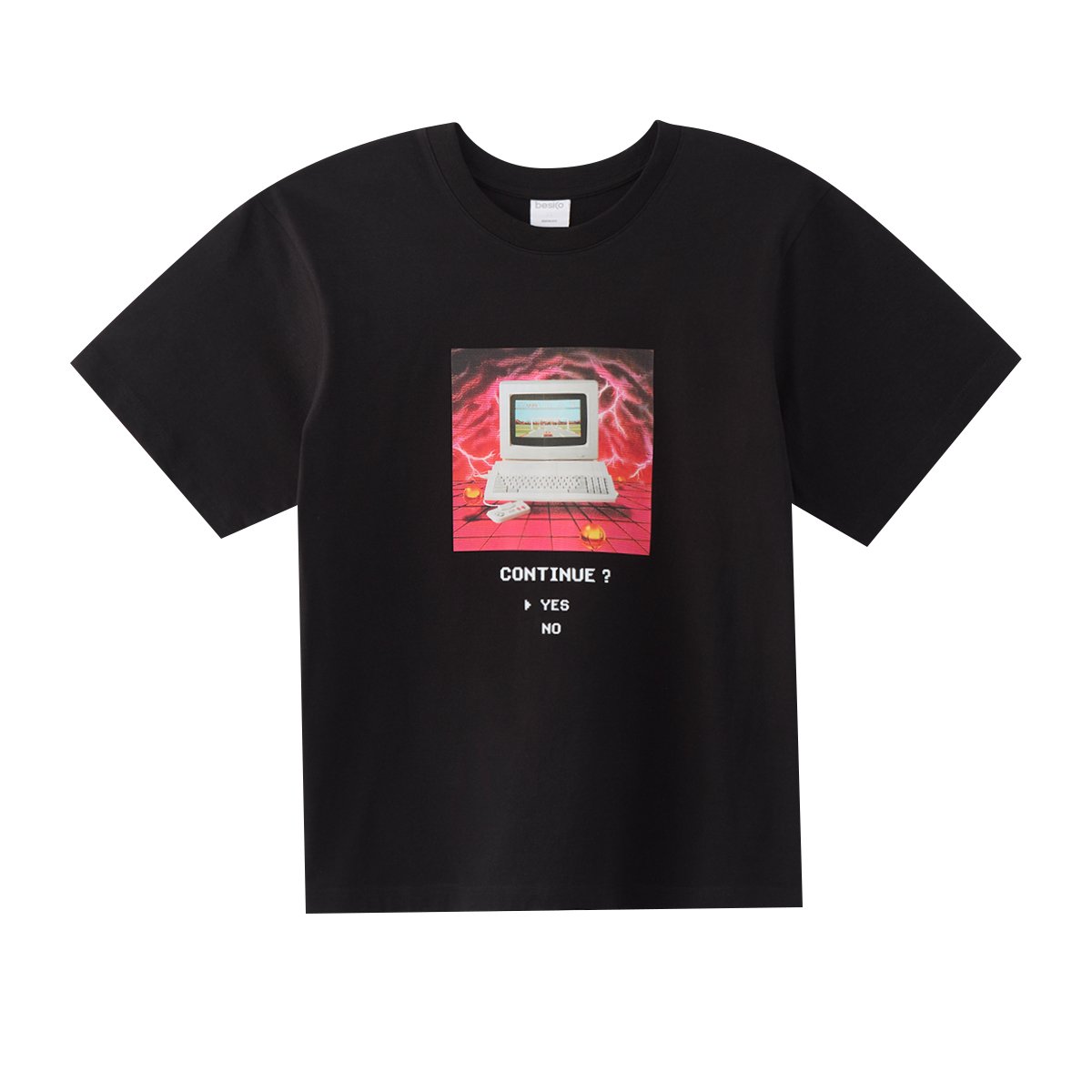 เบสิโค เสื้อแขนสั้นโอเวอร์ไซส์ สำหรับผู้ชาย รุ่น FASN25Q3YM011 สีดำ