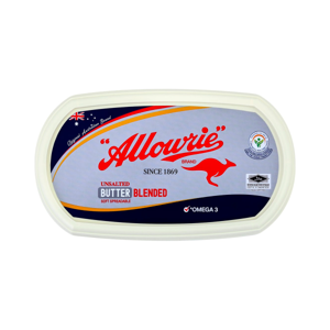 Allowrie Zero Soft Spreadable Butter Blend Unsalted 125g.