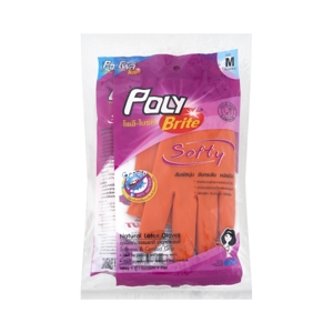 โพลี-ไบรท์ ถุงมือยาง Softy ไซส์ M 6 ชิ้น