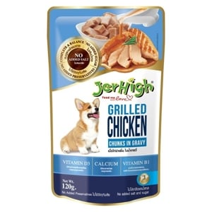 Jerhigh Pouch Dog Food Chicken Grill in Gravy 120g.