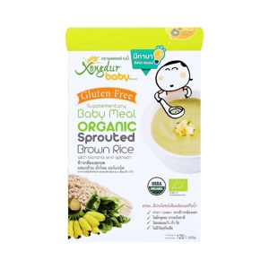 XONGDUR BABY Organic Sprouted Brown Rice w/ Banana & Spinach 20g. x 6 units
