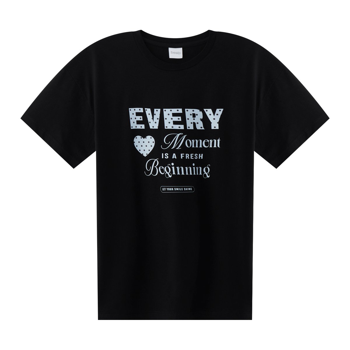เบสิโค เสื้อคอกลมแขนสั้นพิมพ์ลาย สำหรับผู้หญิง รุ่น FASL25Q3LC013 สีดำ
