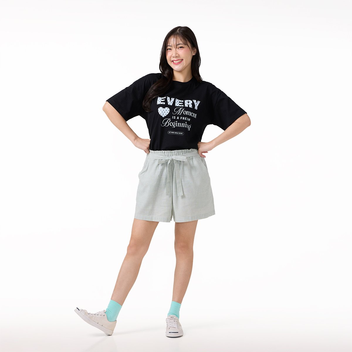 เบสิโค เสื้อคอกลมแขนสั้นพิมพ์ลาย สำหรับผู้หญิง รุ่น FASL25Q3LC013 สีดำ_2