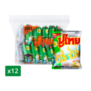 ปูไทย ขนมทอดกรอบ รสไก่ 12 ก. แพ็ค 12