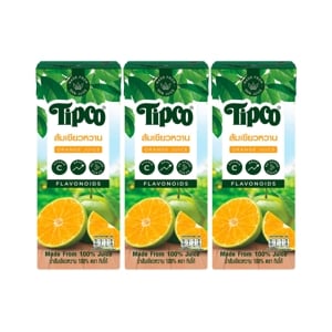 Tipco 100percent Tangerine Juice 200ml. Pack 3