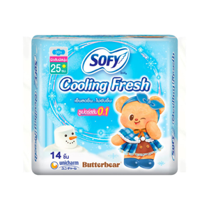 Sofy Cooling Fresh Sanitary Super Slim 0.1 Wing 25cm. 14pcs.